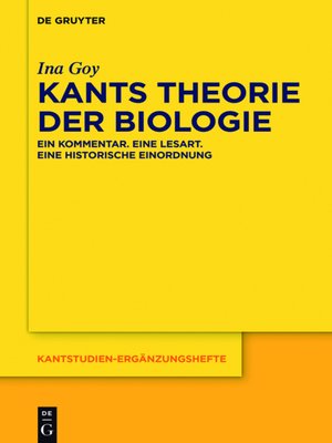 cover image of Kants Theorie der Biologie